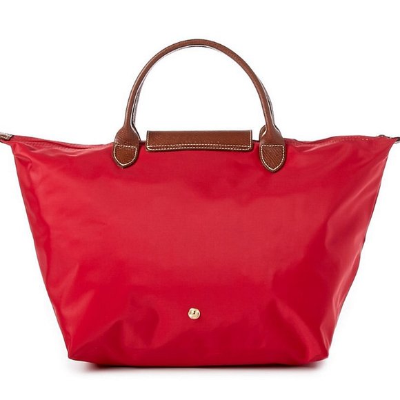 NWT LONGCHAMP Le Pliage Type M Medium Short Handle Tote GARANCE RED AUTHENTIC - Picture 5 of 11